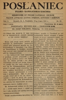 Posłaniec Polsko-Katolickiego Kościoła = Messenger of Polish Catholic Church : tygodnik poświęcony sprawom religijnym, społecznym i naukowym. 1924, nr 30