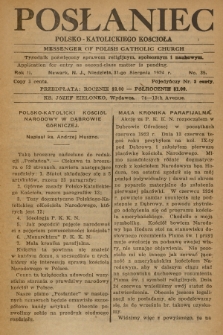 Posłaniec Polsko-Katolickiego Kościoła = Messenger of Polish Catholic Church : tygodnik poświęcony sprawom religijnym, społecznym i naukowym. 1924, No. 35