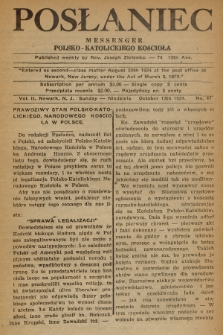 Posłaniec : Messenger Polsko-Katolickiego Kościoła : tygodnik poświęcony sprawom religijnym, społecznym i naukowym. 1924, No. 41