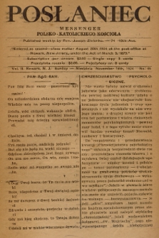 Posłaniec : Messenger Polsko-Katolickiego Kościoła : tygodnik poświęcony sprawom religijnym, społecznym i naukowym. 1924, No. 46