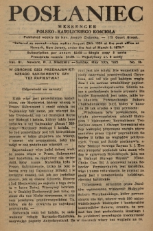 Posłaniec : Messenger Polsko-Katolickiego Kościoła. 1925, No. 18