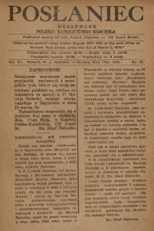 Posłaniec : Messenger Polsko-Katolickiego Kościoła. 1925, No. 20