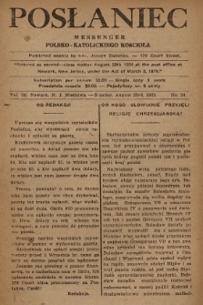 Posłaniec : Messenger Polsko-Katolickiego Kościoła. 1925, No. 34