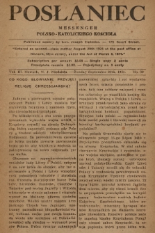 Posłaniec : Messenger Polsko-Katolickiego Kościoła. 1925, No. 39