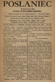 Posłaniec : Messenger Polsko-Katolickiego Kościoła. 1925, No. 41