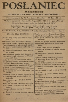 Posłaniec : Messenger Polsko-Katolickiego Kościoła. 1926, No. 21