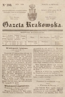 Gazeta Krakowska. 1839, nr 193