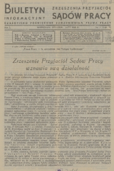 Biuletyn Informacyjny Zrzeszenia Przyjaciół Sądów Pracy : czasopismo poświęcone zagadnieniom prawa pracy. R. 2, 1936, nr 1-2