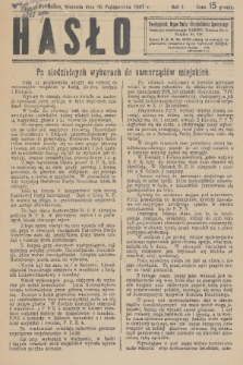 Hasło : organ ruchu chrześcijańsko - społecznego. R. 1, 1927, nr 11