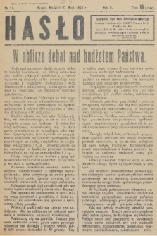 Hasło : organ ruchu chrześcijańsko - społecznego. R. 2, 1928, nr 11