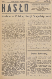Hasło : organ ruchu chrześcijańsko - społecznego. R. 2, 1928, nr 20