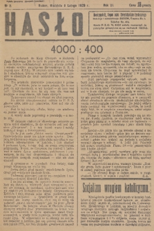 Hasło : organ ruchu chrześcijańsko - społecznego. R. 3, 1929, nr 3