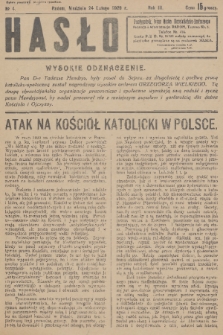 Hasło : organ ruchu chrześcijańsko - społecznego. R. 3, 1929, nr 4