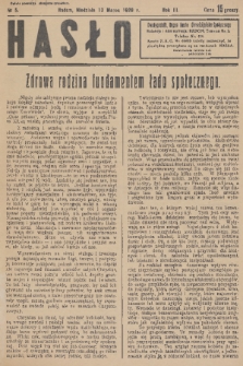 Hasło : organ ruchu chrześcijańsko - społecznego. R. 3, 1929, nr 5