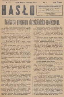 Hasło : organ ruchu chrześcijańsko - społecznego. R. 3, 1929, nr 10
