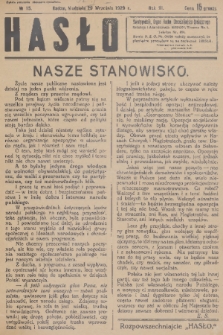 Hasło : organ ruchu chrześcijańsko - społecznego. R. 3, 1929, nr 15