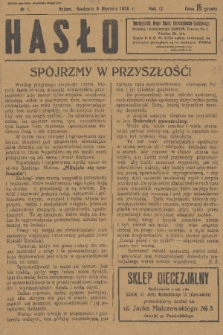 Hasło : organ ruchu chrześcijańsko - społecznego. R. 4, 1930, nr 1