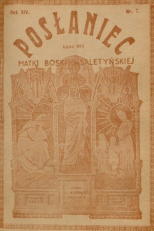 Posłaniec Matki Boskiej Saletyńskiej : organ ks. Misjonarzy Saletynów. R. 14, 1934, nr 7