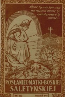 Posłaniec Matki Boskiej Saletyńskiej. R. 29, 1949, nr 9
