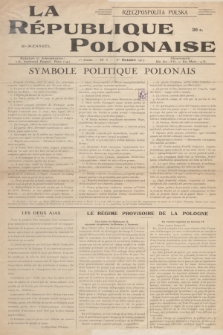 La République Polonaise = Rzeczpospolita Polska. A.1, 1917, No. 5