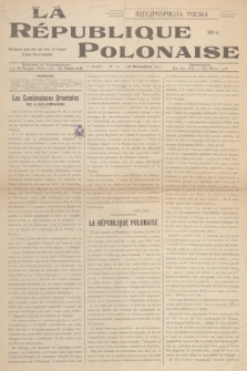 La République Polonaise = Rzeczpospolita Polska : paraissant deux fois par mois en français et deux fois en polonais. A.1, 1917, No. 12