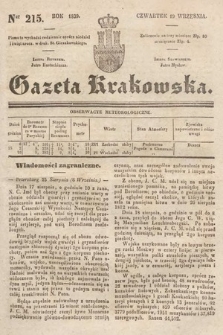 Gazeta Krakowska. 1839, nr 215