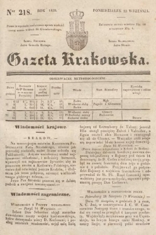 Gazeta Krakowska. 1839, nr 218