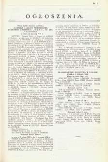 Ogłoszenia [dodatek do Dziennika Urzędowego Ministerstwa Skarbu]. 1935, nr 1