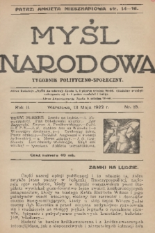 Myśl Narodowa : tygodnik polityczno-społeczny. R. 2, 1922, nr 19