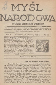 Myśl Narodowa : tygodnik polityczno-społeczny. R. 2, 1922, nr 39
