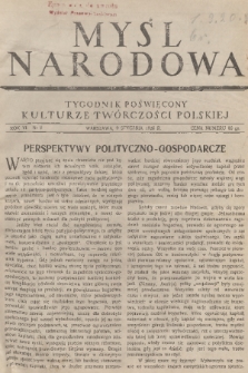 Myśl Narodowa : tygodnik polityczno-społeczny. R. 6, 1926, nr 2