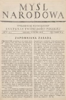 Myśl Narodowa : tygodnik polityczno-społeczny. R. 6, 1926, nr 3