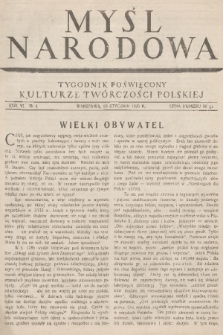 Myśl Narodowa : tygodnik polityczno-społeczny. R. 6, 1926, nr 4