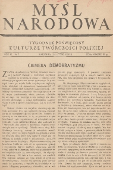 Myśl Narodowa : tygodnik polityczno-społeczny. R. 6, 1926, nr 7
