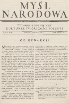 Myśl Narodowa : tygodnik polityczno-społeczny. R. 6, 1926, nr 12