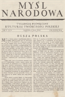 Myśl Narodowa : tygodnik polityczno-społeczny. R. 6, 1926, nr 19
