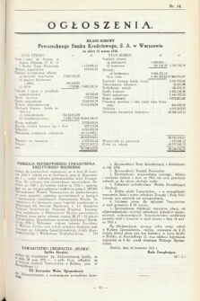 Ogłoszenia [dodatek do Dziennika Urzędowego Ministerstwa Skarbu]. 1935, nr 14
