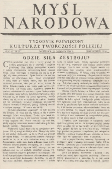 Myśl Narodowa : tygodnik polityczno-społeczny. R. 6, 1926, nr 27
