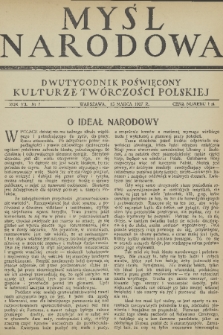 Myśl Narodowa : dwutygodnik poświęcony kulturze twórczości polskiej. R. 7, 1927, nr 7
