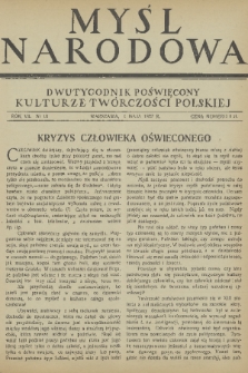 Myśl Narodowa : dwutygodnik poświęcony kulturze twórczości polskiej. R. 7, 1927, nr 10