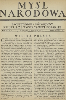 Myśl Narodowa : dwutygodnik poświęcony kulturze twórczości polskiej. R. 7, 1927, nr 24