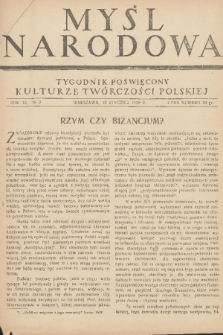 Myśl Narodowa : tygodnik poświęcony kulturze twórczości polskiej. R. 9, 1929, nr 2