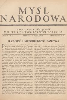 Myśl Narodowa : tygodnik poświęcony kulturze twórczości polskiej. R. 9, 1929, nr 12
