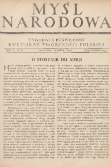 Myśl Narodowa : tygodnik poświęcony kulturze twórczości polskiej. R. 9, 1929, nr 13