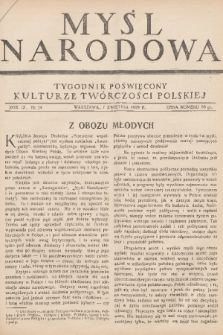 Myśl Narodowa : tygodnik poświęcony kulturze twórczości polskiej. R. 9, 1929, nr 14