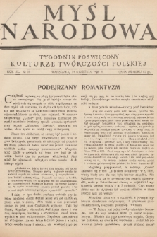 Myśl Narodowa : tygodnik poświęcony kulturze twórczości polskiej. R. 9, 1929, nr 15