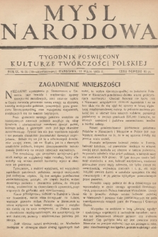 Myśl Narodowa : tygodnik poświęcony kulturze twórczości polskiej. R. 9, 1929, nr 20