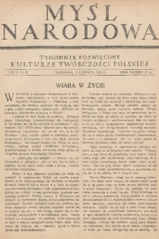 Myśl Narodowa : tygodnik poświęcony kulturze twórczości polskiej. R. 9, 1929, nr 23