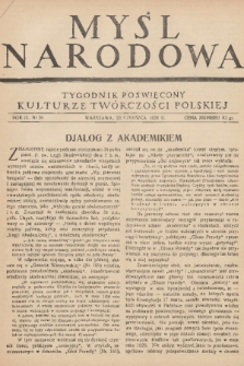 Myśl Narodowa : tygodnik poświęcony kulturze twórczości polskiej. R. 9, 1929, nr 26