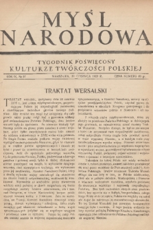 Myśl Narodowa : tygodnik poświęcony kulturze twórczości polskiej. R. 9, 1929, nr 27